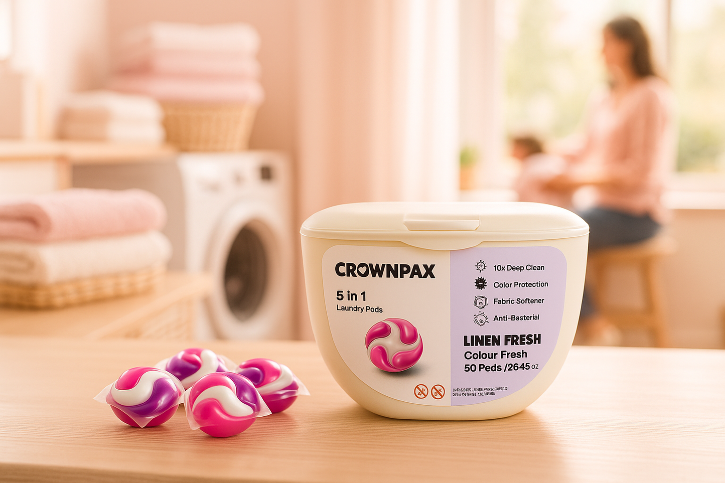 2 Packs CrownPax™ 5-in-1 Laundry Pods (The Ultimate Laundry Solution)